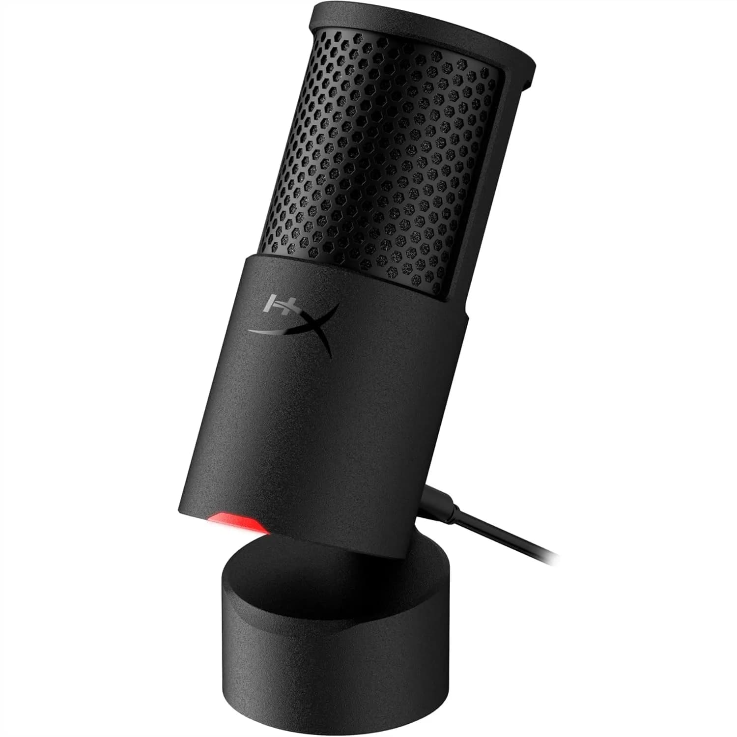 Microfono a condensatore USB da gaming per PC con filtro anti-pop integrato e supporto antiurto interno, plug and play 24-bit 96kHz, supporto compatto inclinabile - Nero