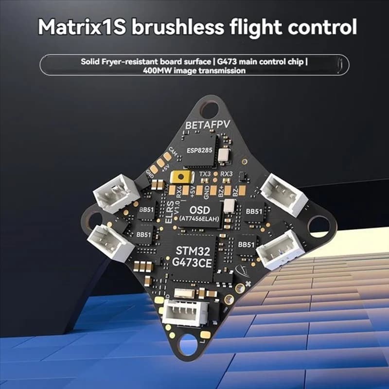 Matrix 1S Brushless Flight Controller Aio 5 In 1 FC Flight Controller Built-In Serial ELRS RX/VTX For FPV Drone Parts