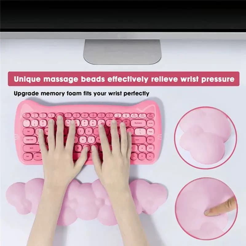 Supporto per il polso del tappetino per mouse Clinch Cloud, sottobicchiere impermeabile in pelle, poggiapolsi ergonomico per computer, laptop, lavoro d'ufficio, PC