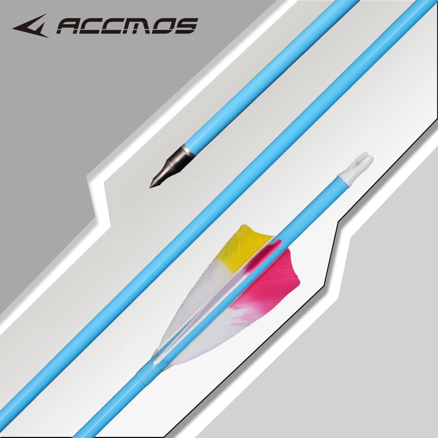 ACCMOS 33 Inch Pure Carbon Arrows ID6.2mm 3" Real Turkey Feather Spine 250-800 100grain Arrowheads Archery Target Practice Arrow