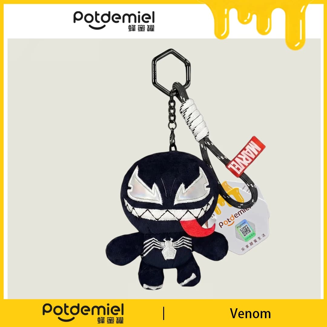 Potdemiel Marvel Venom Plush Key Fob Car Key Chain Handbag Charm Backpack Pendant Daily Carry Kid Holiday Souvenir Gift Figure