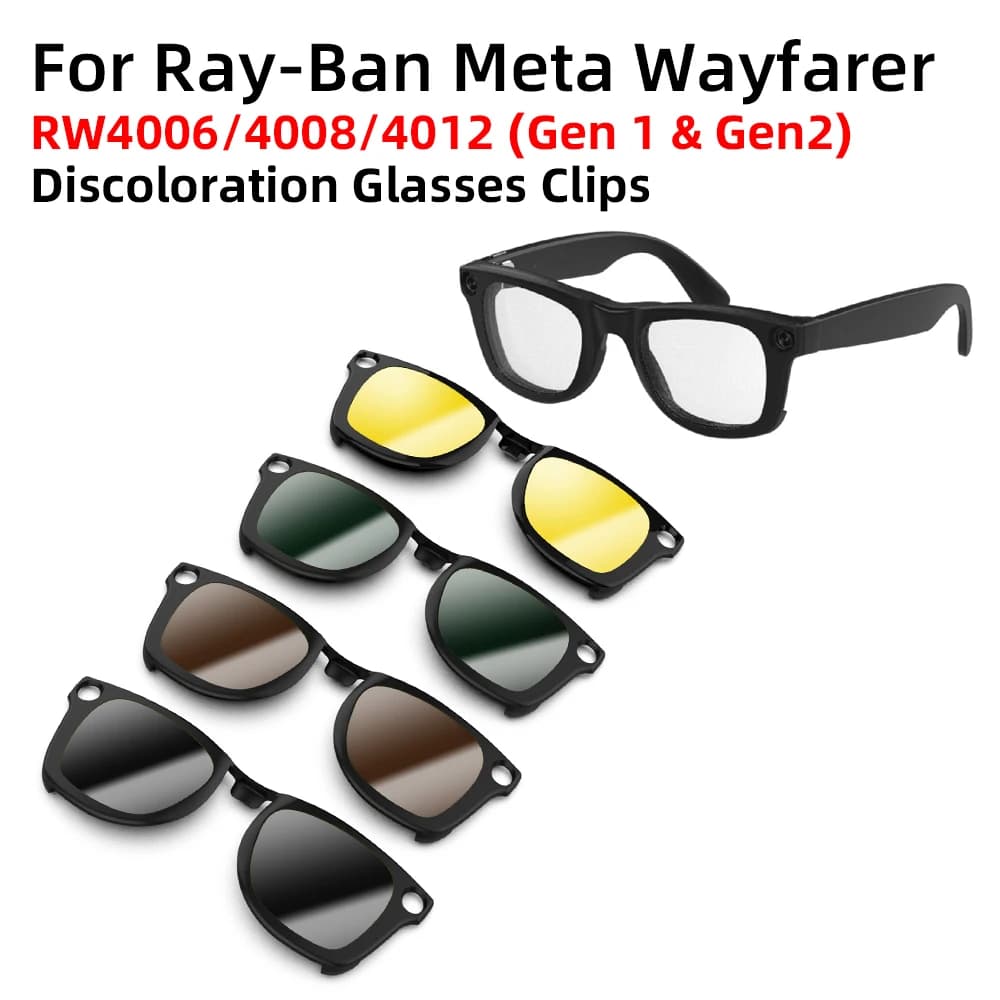 Hibloks Per Ray-Ban Meta Wayfarer & GEN 2 RW4012/RW4008/RW4006 Occhiali Intelligenti Clip M&L Occhiali Da Sole Polarizzati Lenti Antiriflesso