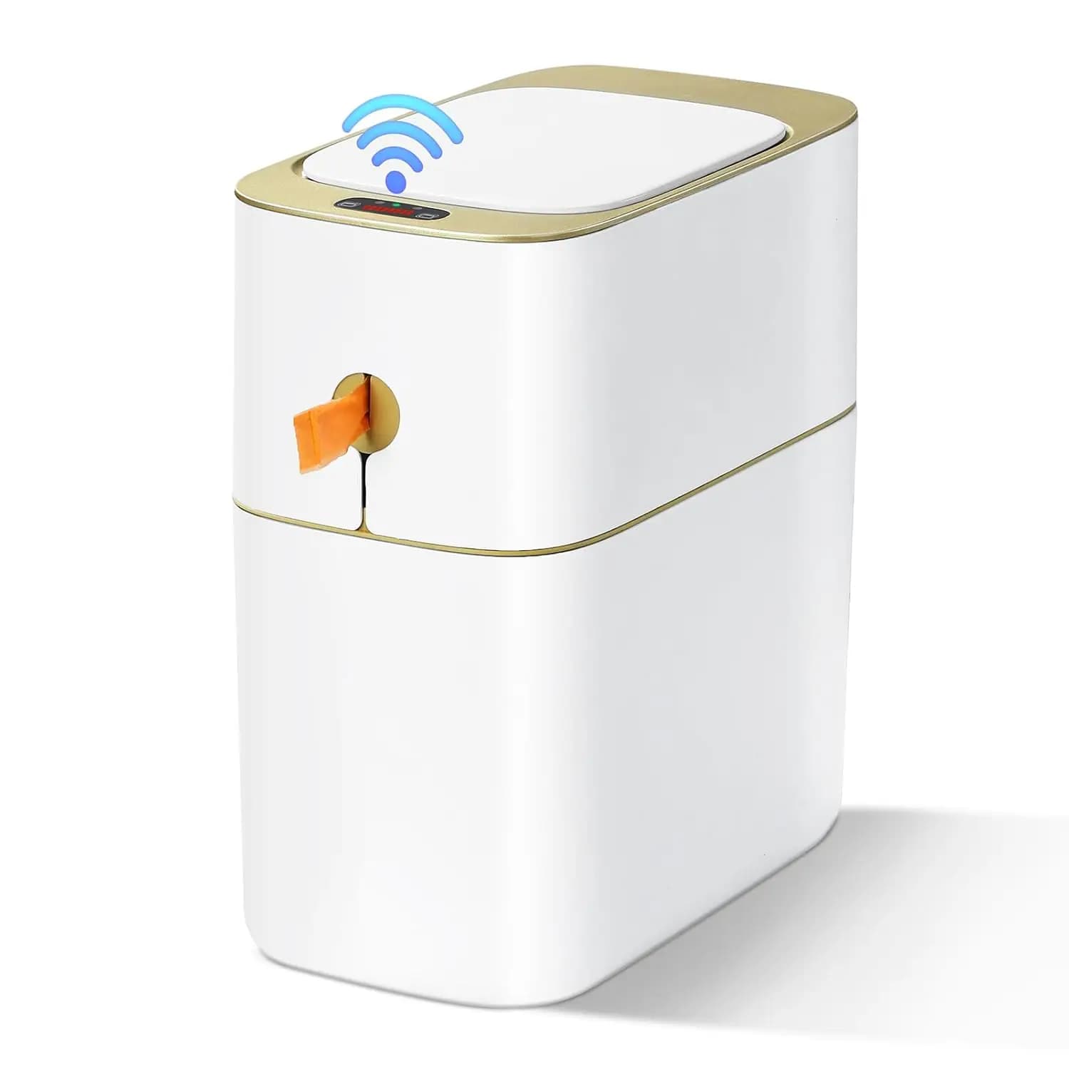 Cestino per rifiuti da bagno senza contatto con coperchio, 3 galloni / 12 litri, cestino per rifiuti con sensore di movimento, cestino automatico per camera da letto