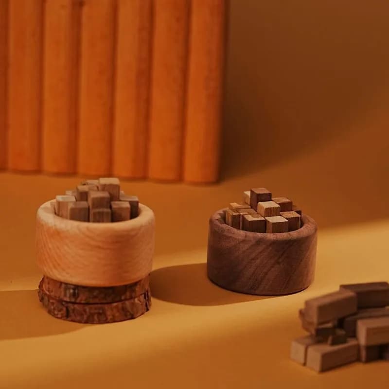 Diffusore in legno di noce nera Piccola mucchio di legno - Decorazione da tavolo per aromaterapia senza fiamma Lucky Fortune, olio essenziale creativo