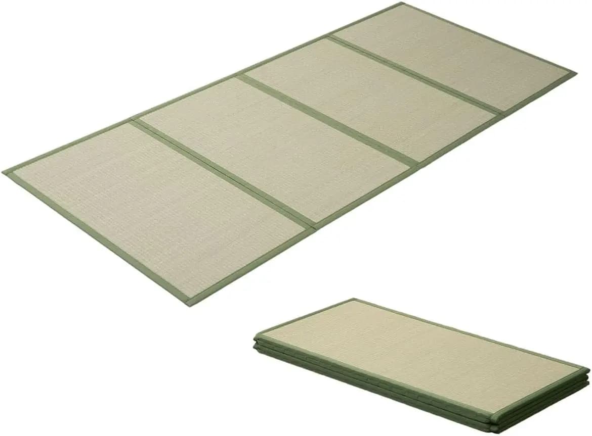 Tappetino Tatami Naturale Misura Singola - Materasso Pieghevole in Giuga per Yoga, Meditazione, Riposo