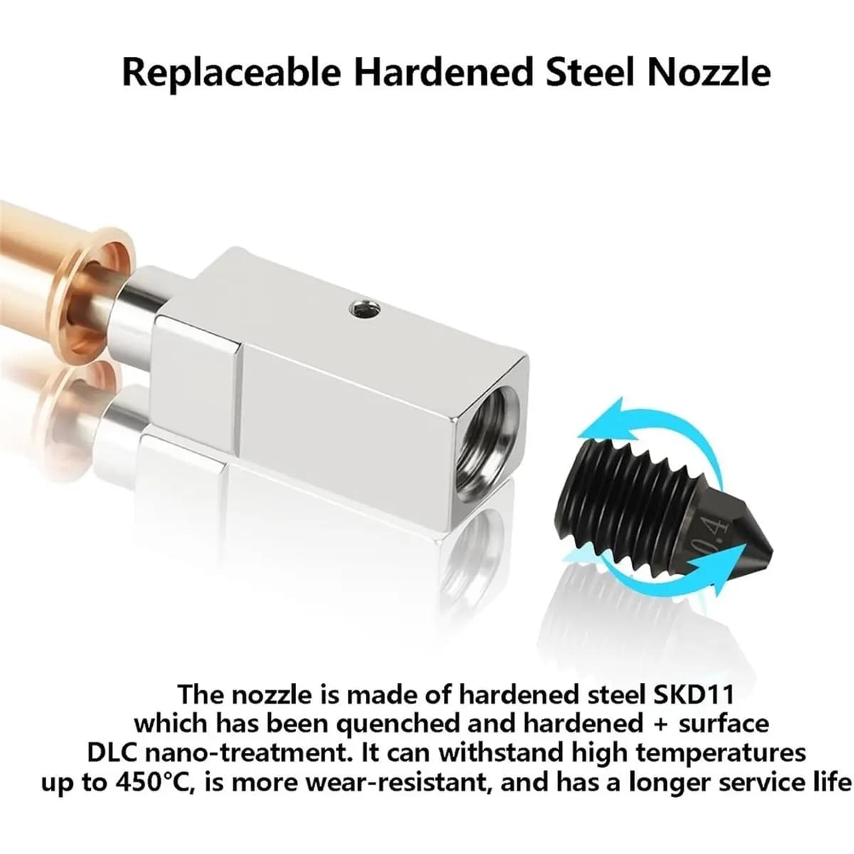 Upgrade Hotend Kit for 3 Series, 3D Printer Ceramic Heater 24V 60W Hotend Integrated Throat Heating Block