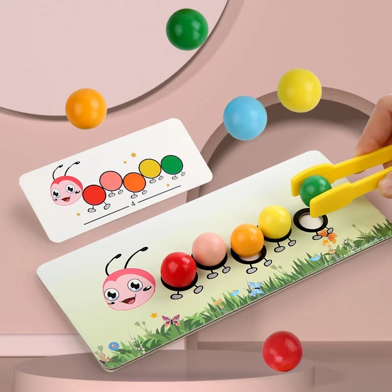 Caterpillar Bead Toy Concentrazione del colore Formazione Interazione familiare Gioco da tavolo educativo per la prima educazione dei bambini per ragazzi e ragazze
