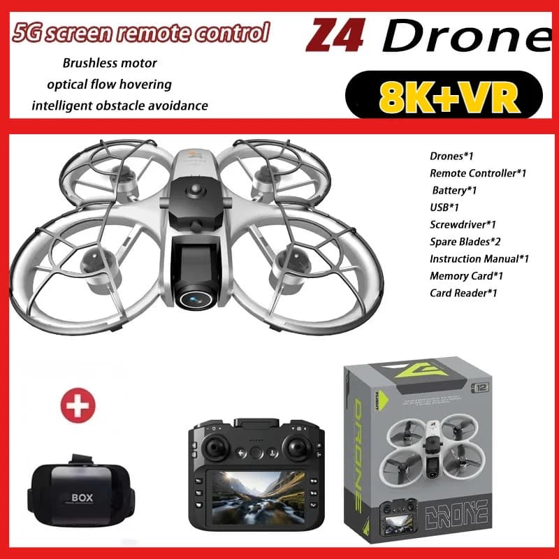 Nuovo Drone Z4 Mini con Fotocamera 4K HD, Motore Brushless, Posizionamento Ottico, Schermo Grande, Quadricottero RC, Giocattolo Regalo