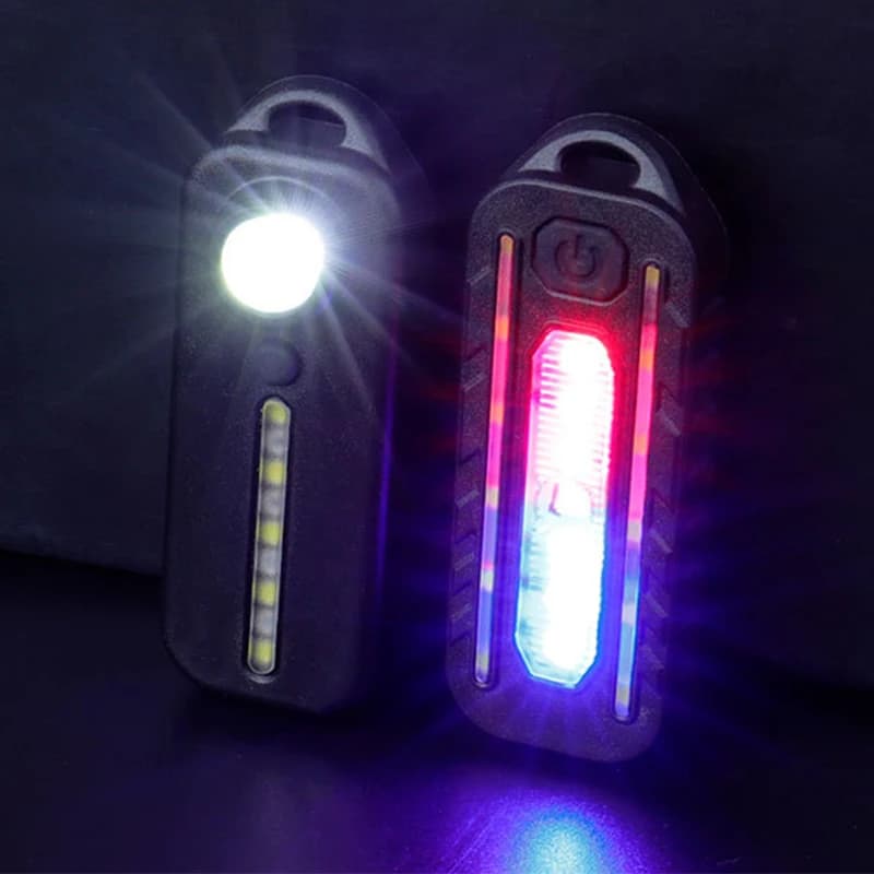LED Blue Red Shoulder Police Light with Clip USB Charging Flashing Warning Safety Flashlight Bicycle Flashlight Starting Light