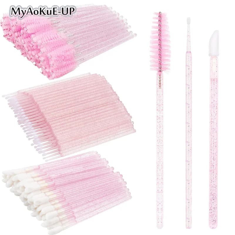 Supplies Set for Extension Eyelashes 200 Pieces Disposable Eyelash Brushes for Eyelashes Micro Lipstick Brush for Mascara