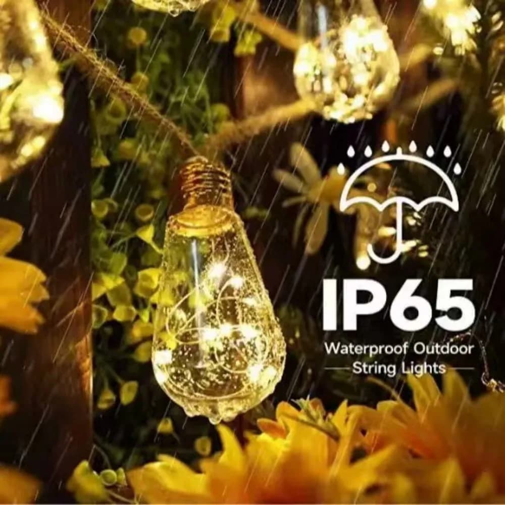 1PC 5M10LED corda di canapa solare papaya stringa di filo di rame leggero, batteria al litio, decorazione di Halloween, utilizzata per il campeggio, cortile