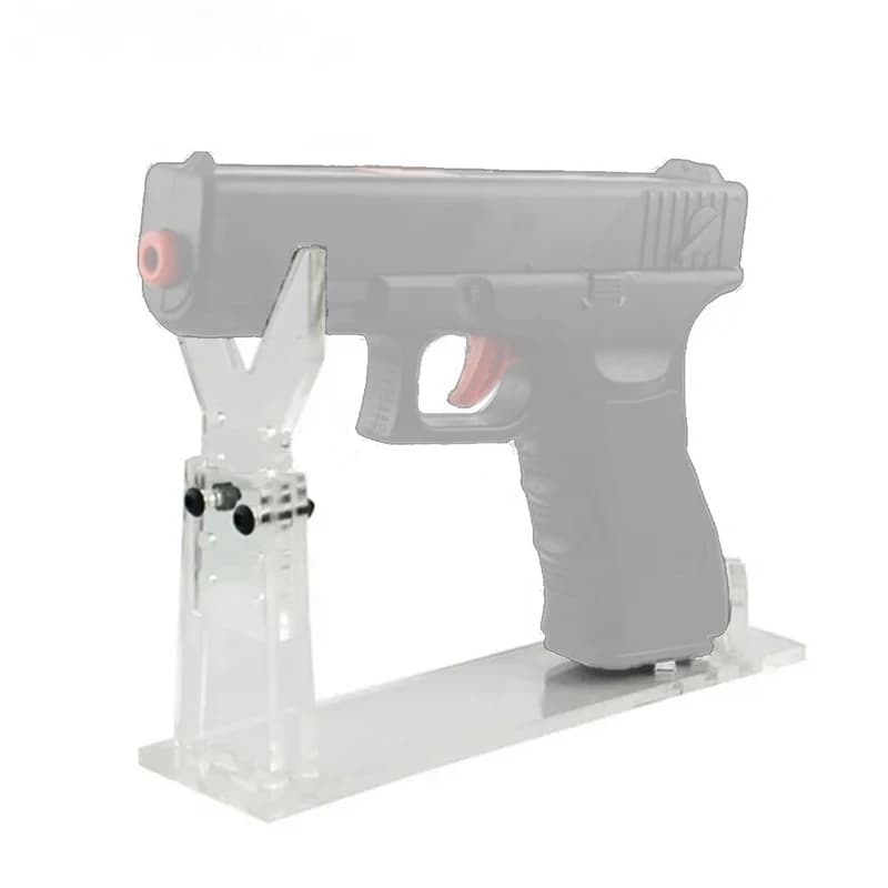 Supporto per rack per pistola a mano in acrilico trasparente per espositore per pistola per modello di pistola giocattolo corto regolabile a 5 marce che mostra rack