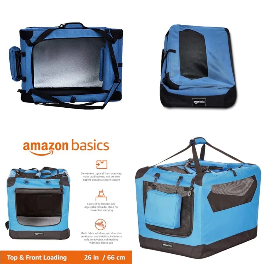 Trasportino morbido e portatile per cani, pieghevole, lavabile, fino a 11 kg, 66 x 46 x 46 cm