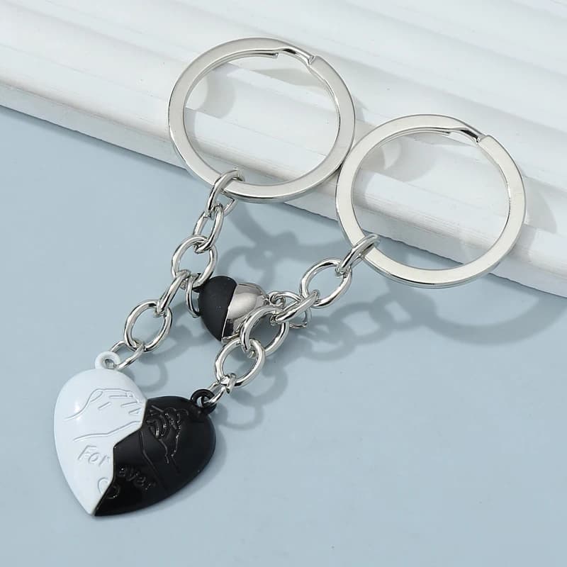 New Enamel Keychain Romantic Heart Magnet Key Chains For Making Handmade DIY Jewelery Findings Accessories Necklace
