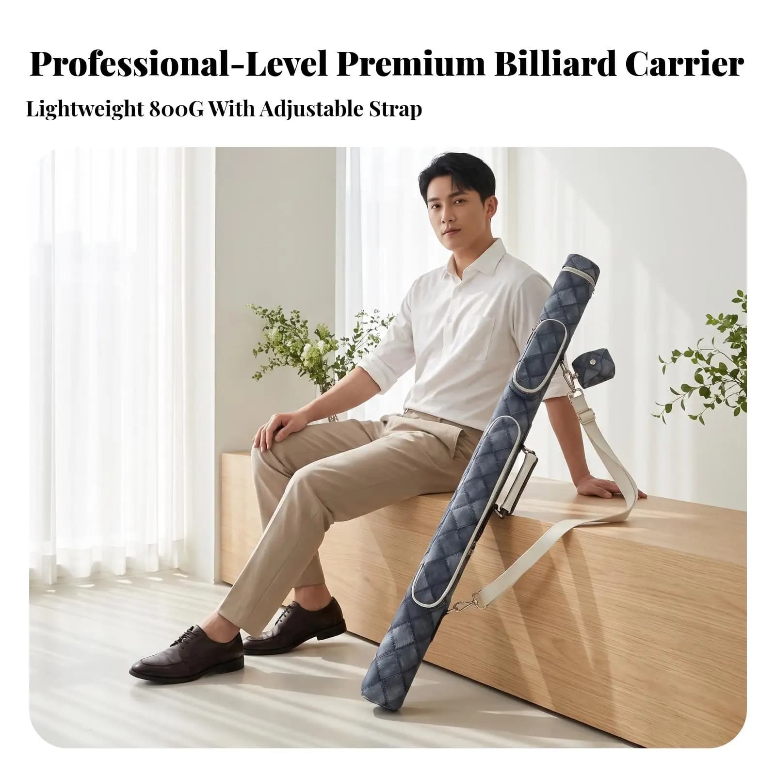 Easy Clean PU Billiard Cue Bag with Carry Handle for Pool Stick Transport and League Nights
