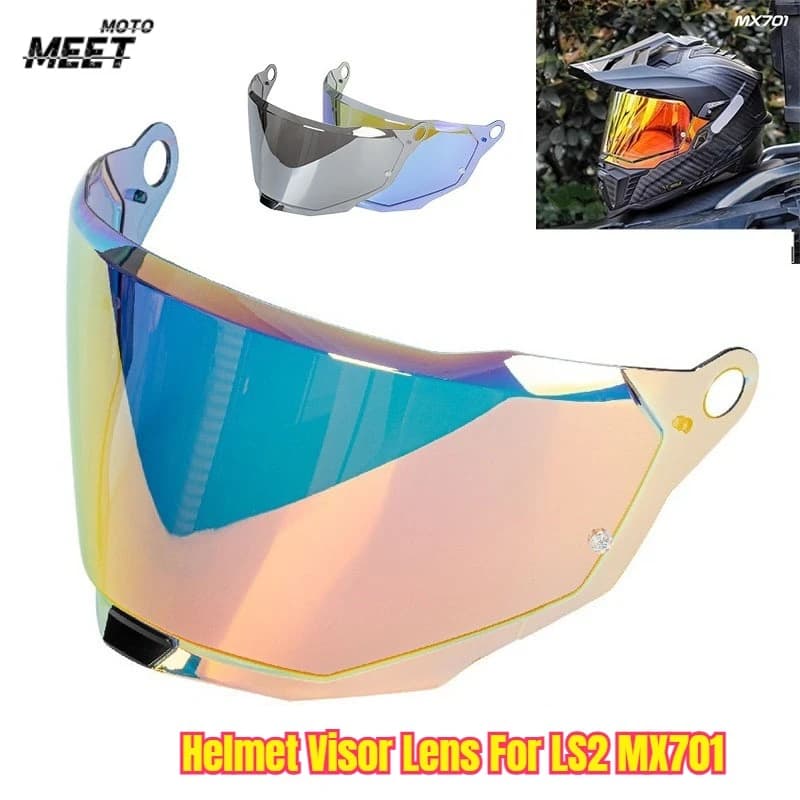 Visiera per Casco Moto MX-701 Compatibile con LS2 MX701, Lente Anti-UV, Anti-Graffio, Antipolvere, Parabrezza per Caschi