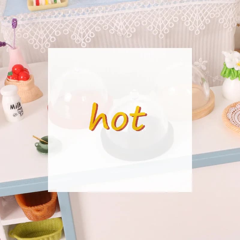 1 Pezzo Accessori per Casa delle Bambole 1:12, Mini Vassoio Trasparente Alto con Coperchio per Dolci e Frutta