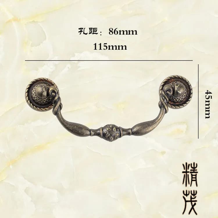 Jingmao-368 bricolage cassetto antico maniglia in lega bronzo semplice maniglia europea spaziatura tra i fori 86mm