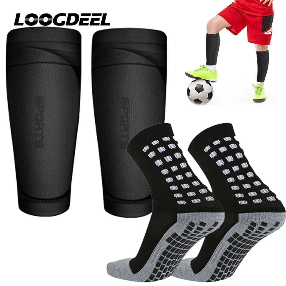 Loogdeel 1Set/2Pair Soccer Socks Calf Sleeves Non Slip Legging Cover Guards Adult Youth Child Basketball Football Sports Socks