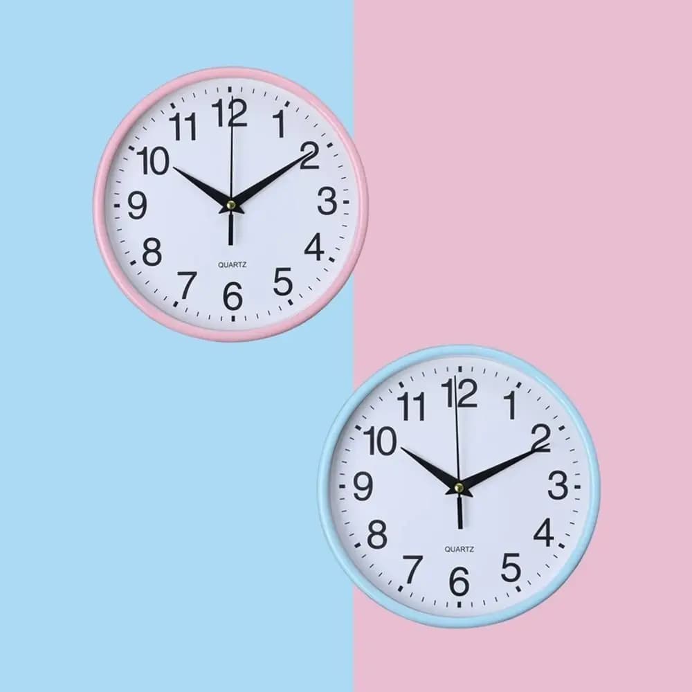 Battery Operated Hanging Clock Easy-to-read Accurate Round Wall Clocks Easy To Install 8 Inch Modern Wall Mounted Clock School