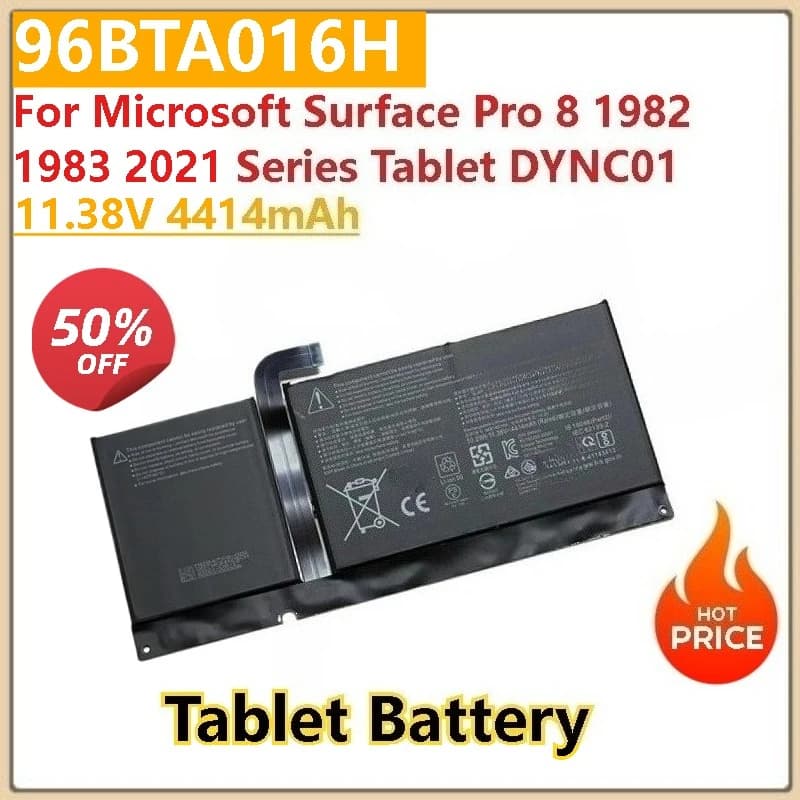 Brand New 11.38V 4414mAh 96BTA016H Batteria del computer portatile di ricambio per Microsoft Surface Pro 8 1982 1983 2021 Serie Tablet DYNC01
