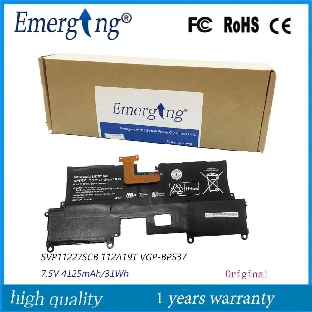 Batteria per laptop VGP-BPS37 da 7,5 V 31 Wh per SONY SVP11227SCB 112A19T BPS37