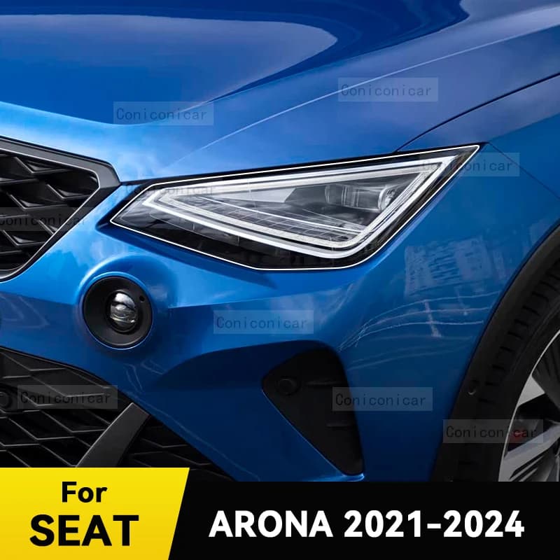 For SEAT ARONA 2021-2024 Car Headlight Protective Cover Film Front Light Transparent TPU Anti-scratch Headlamp