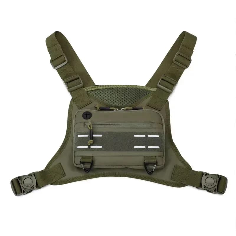 Tactical vest for camping and hunting, men's shoulder bag for fishing and cycling, reflective travel backpack, pouch
