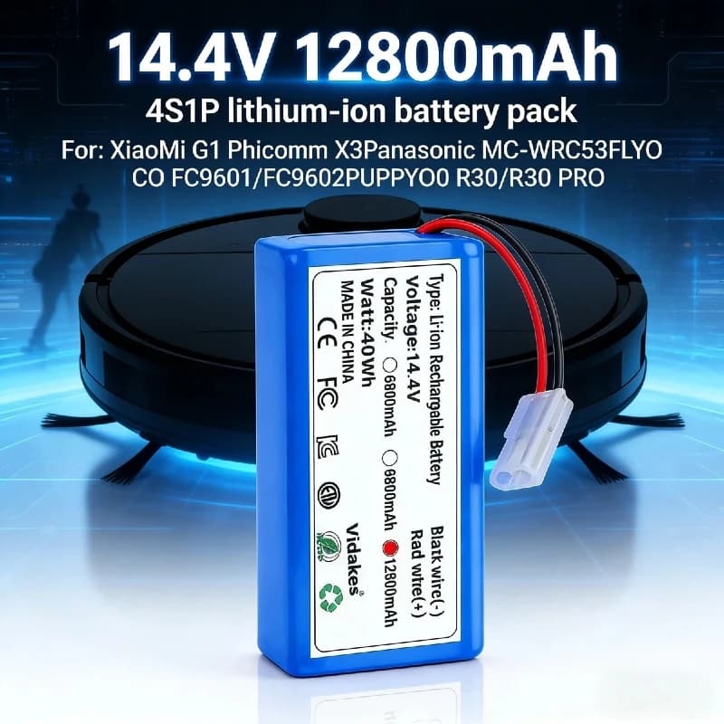 Nuovo pacco batteria agli ioni di litio 4S1P 14.4V 6800mAh, per XIAOMI MIJIA Mi Robot Vacuum-Mop Essential G1 MJSTG1, SKV4136GL H18650CH R30 R35 ✔