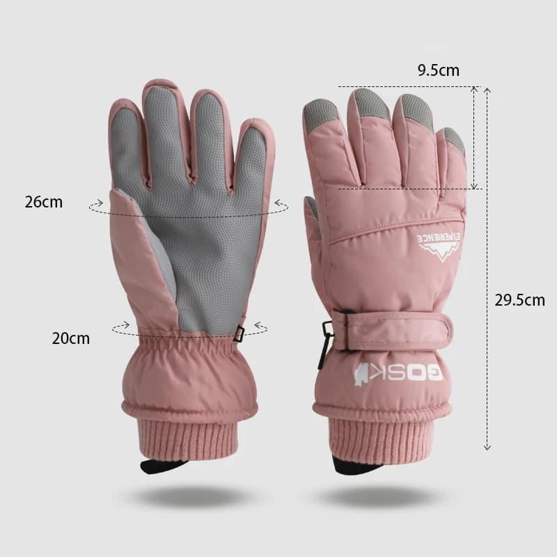 Guanti da sci invernali da snowboard Guanti da equitazione caldi in pile da ciclismo in pelle PU antiscivolo per touch screen da donna/uomo