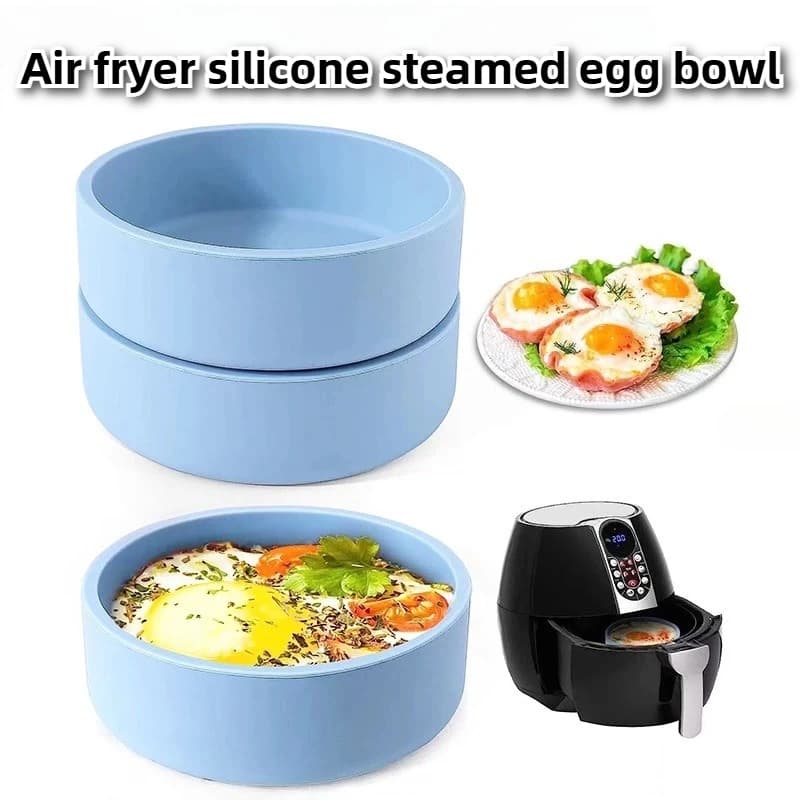 Stampo per cottura a vapore per uova riutilizzabile in silicone per friggitrice ad aria, universale per microonde e forno, antiaderente, facile da pulire, utensile da cucina