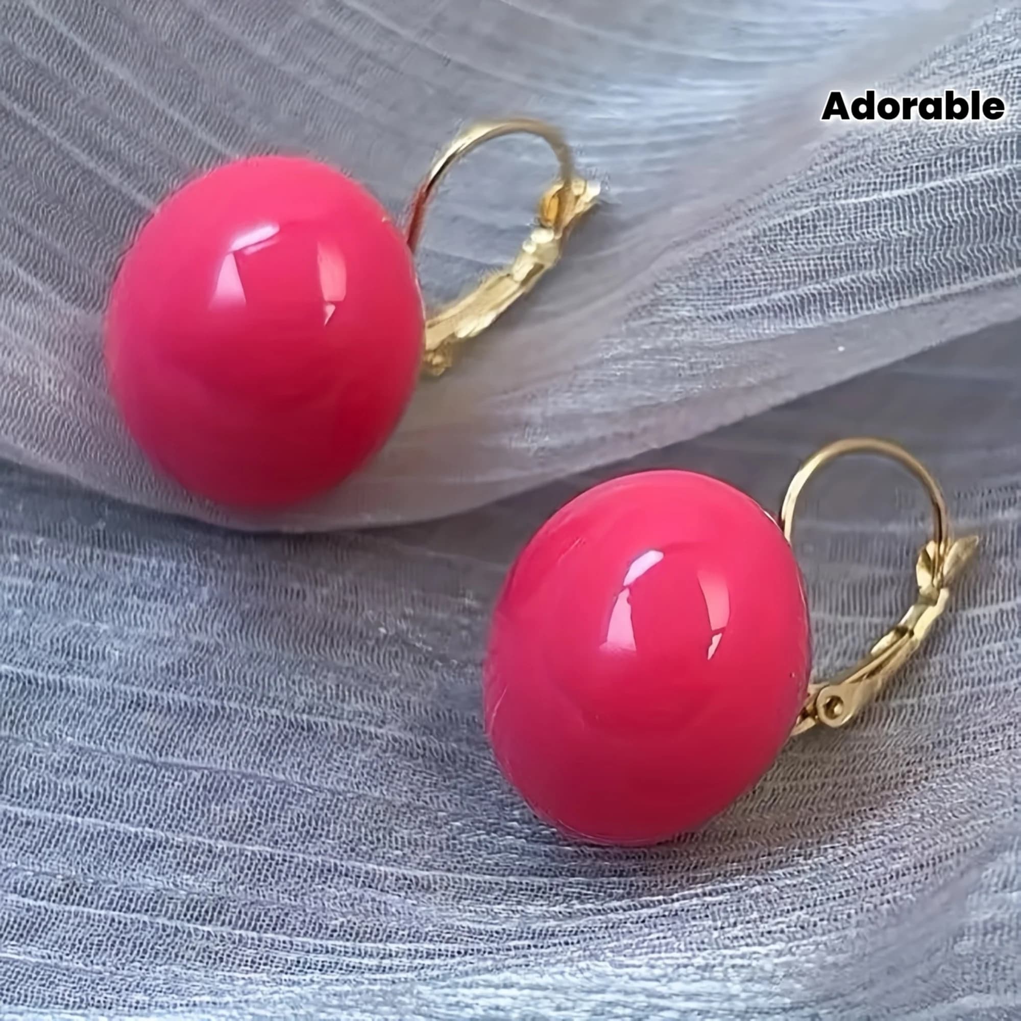 1 Pair of Fashionable Dopamine Candy-Colored Earrings, Sweet and Adorable High-End Studs