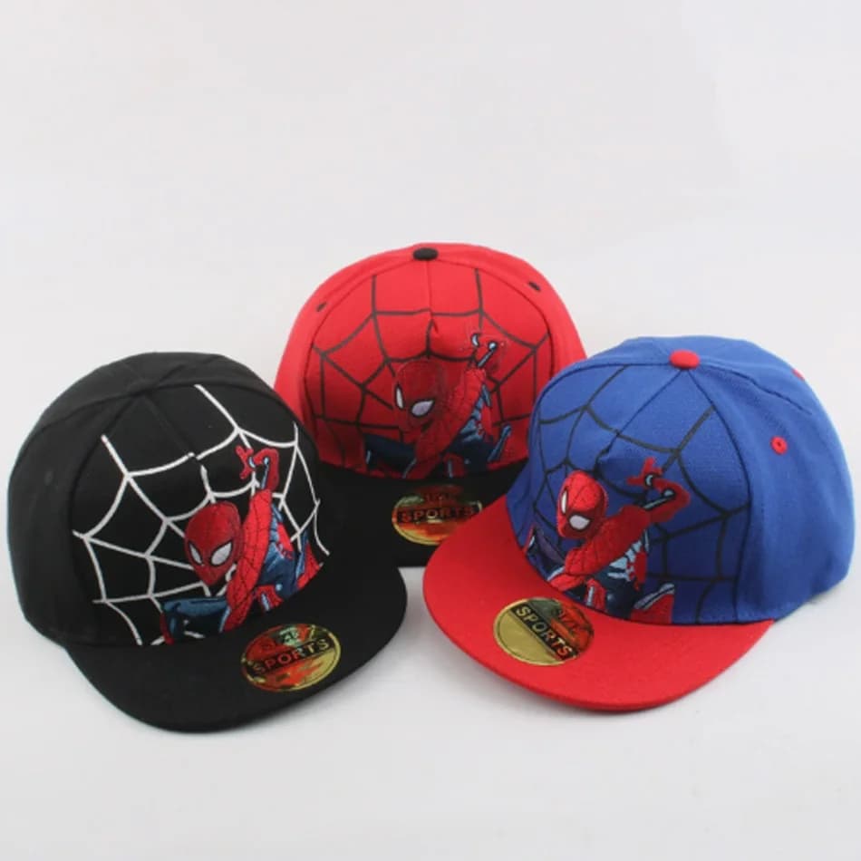 2026 HotAnime Cartoon Spiderman Hats for Kids Toddler Baseball Cap Spring Snapback Hip Hop Adjustable Caps