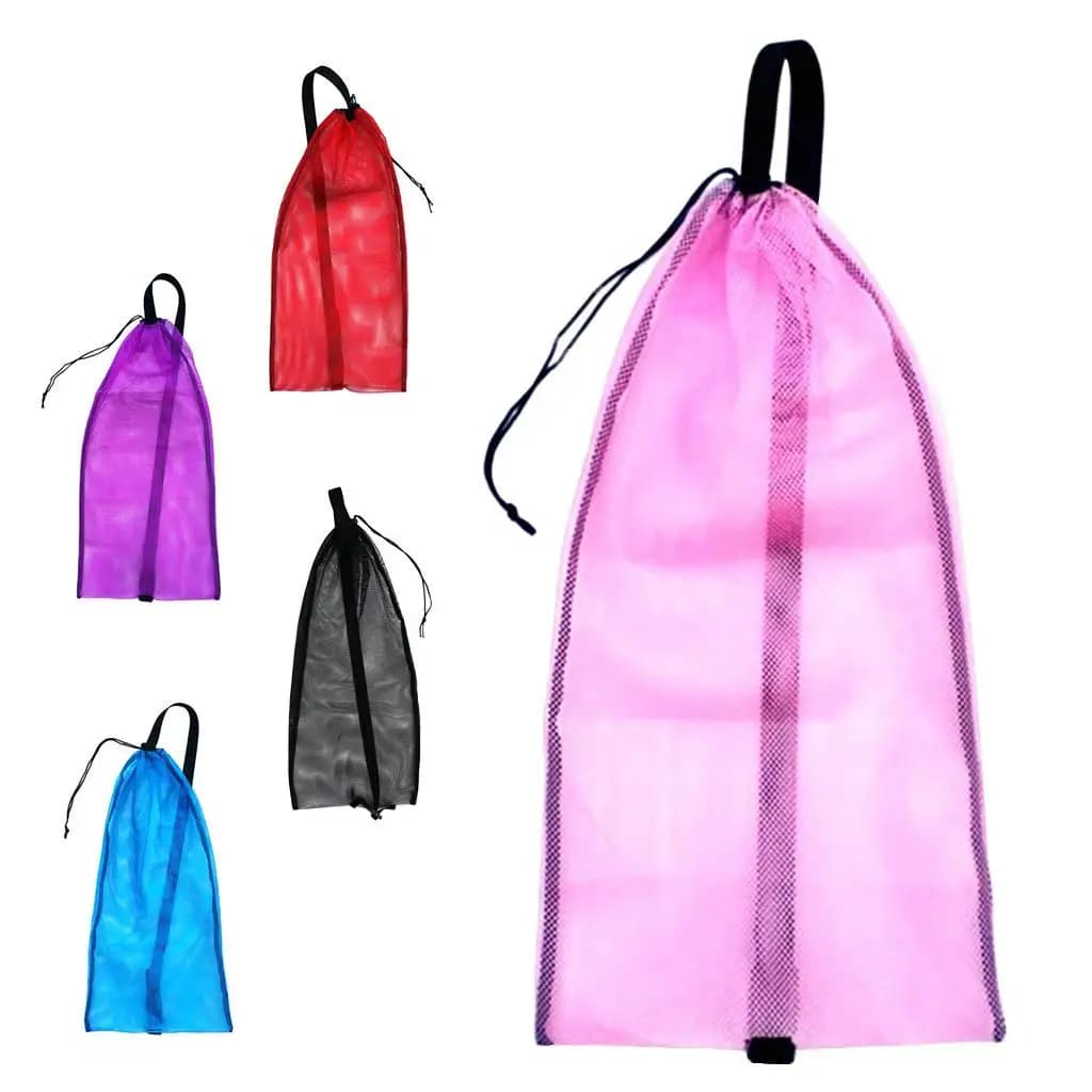 Underwater equipment mesh bag with adjustable shoulder strap, waterproof snorkeling backpack, swimming and diving accessories