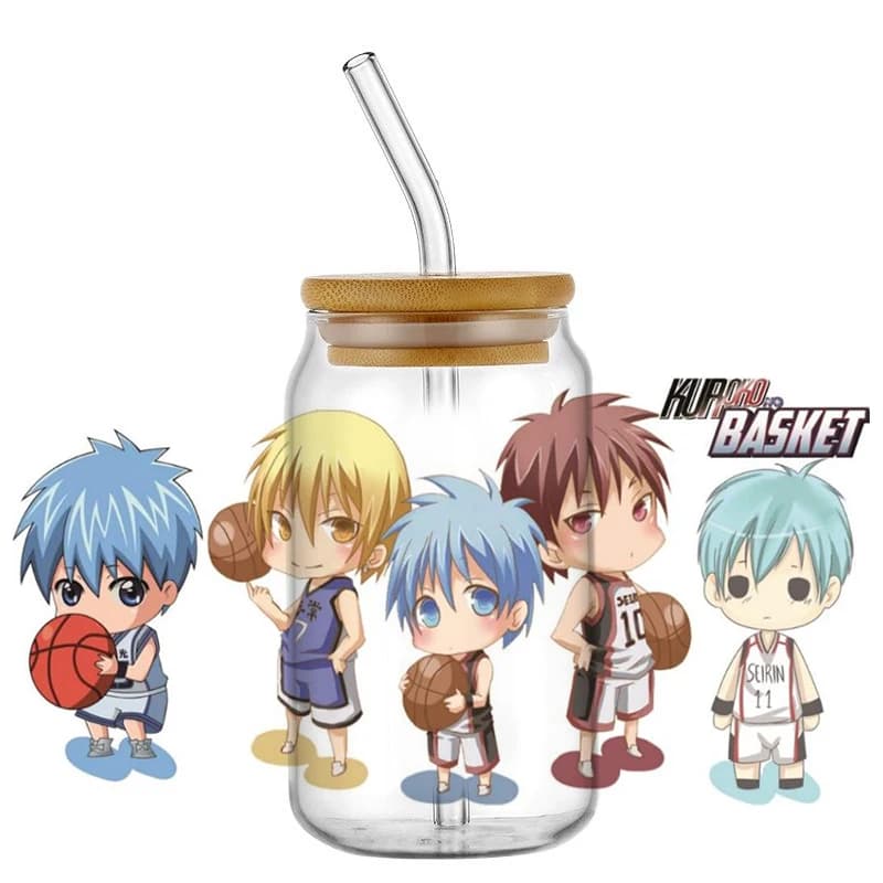 3D Decal UV DTF Decal Waterproof Transfer Sticker to wrap 16 ounce cups Wall decal phone cup for Kuroko basketball glasses DIY