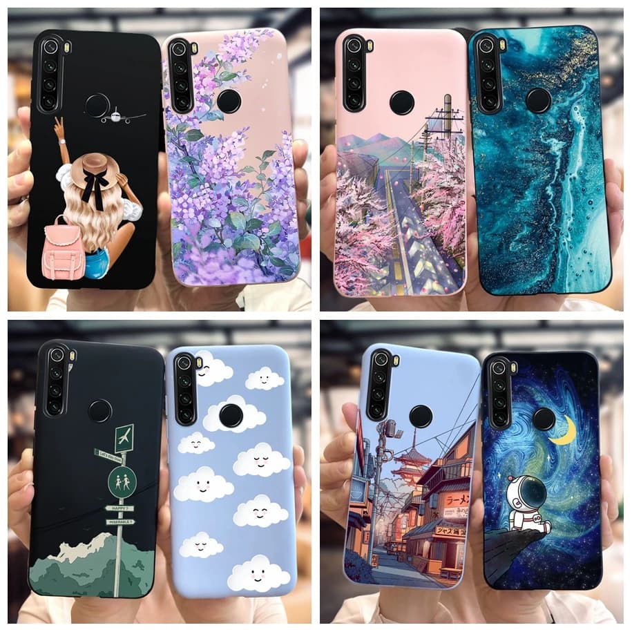 For Xiaomi Redmi Note 8T Soft Silicone Case TPU for Xiaomi Redmi Note 8 2021 Note8T Note8T NOTE 8 T Bumpers Flower Girls' Bag