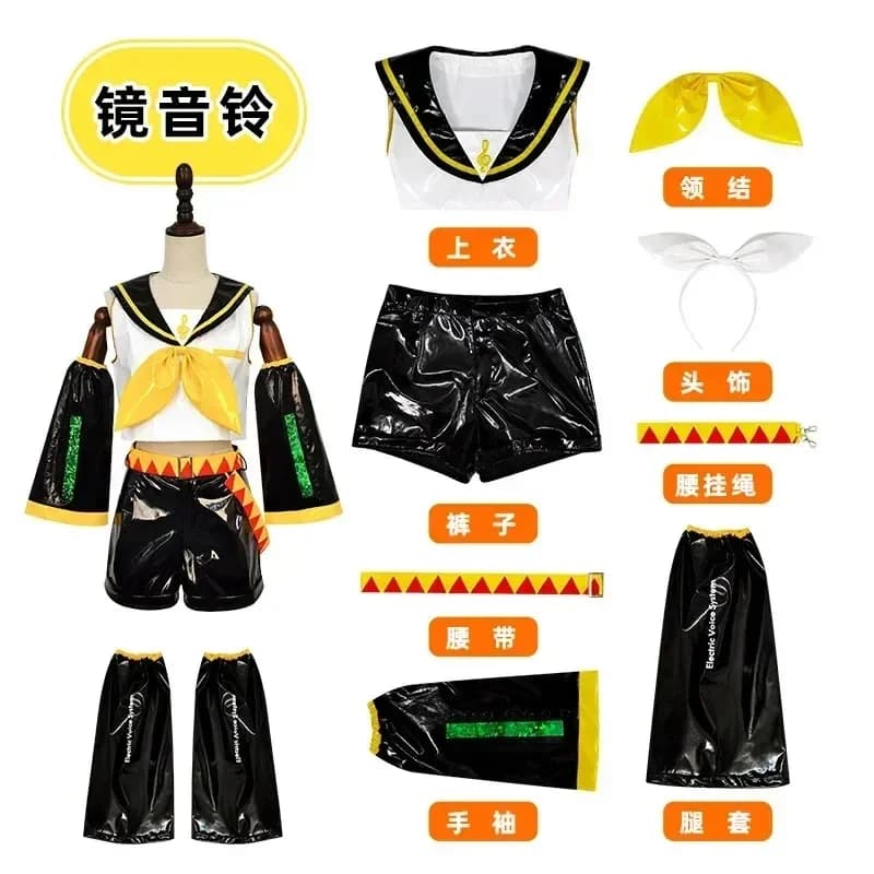 New 2026 / Cosplay Costume Rin Kagamin Uniform Len Outfits Iinclude Sleeves Leggings Headwear for Comic Con COS