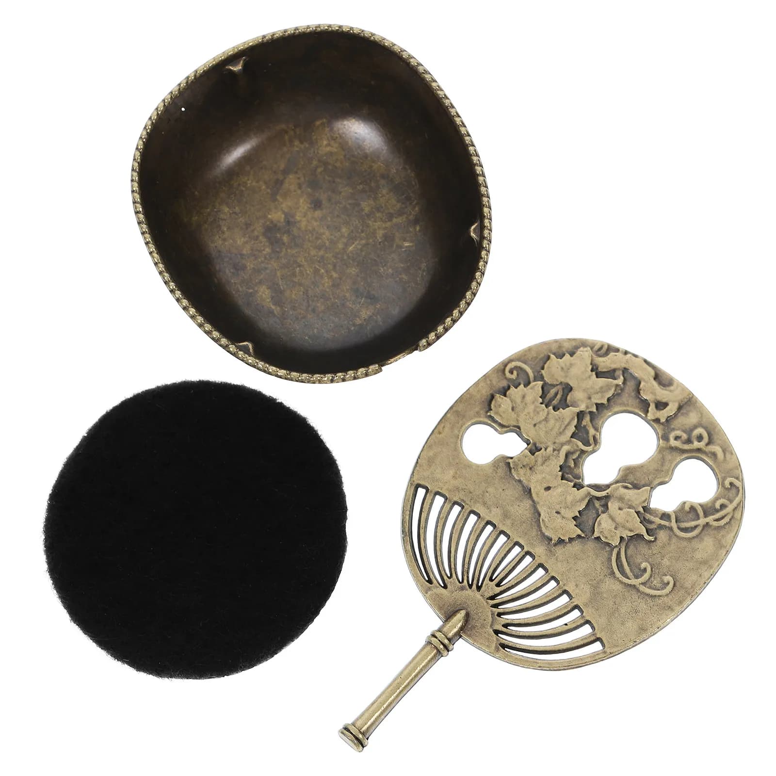 Bruciatore di incenso mini a forma di zucca in rame con coperchio incluso, decorazione rilassante per aromaterapia per ufficio, camera da letto, yoga, meditazione, coni e bastoncini