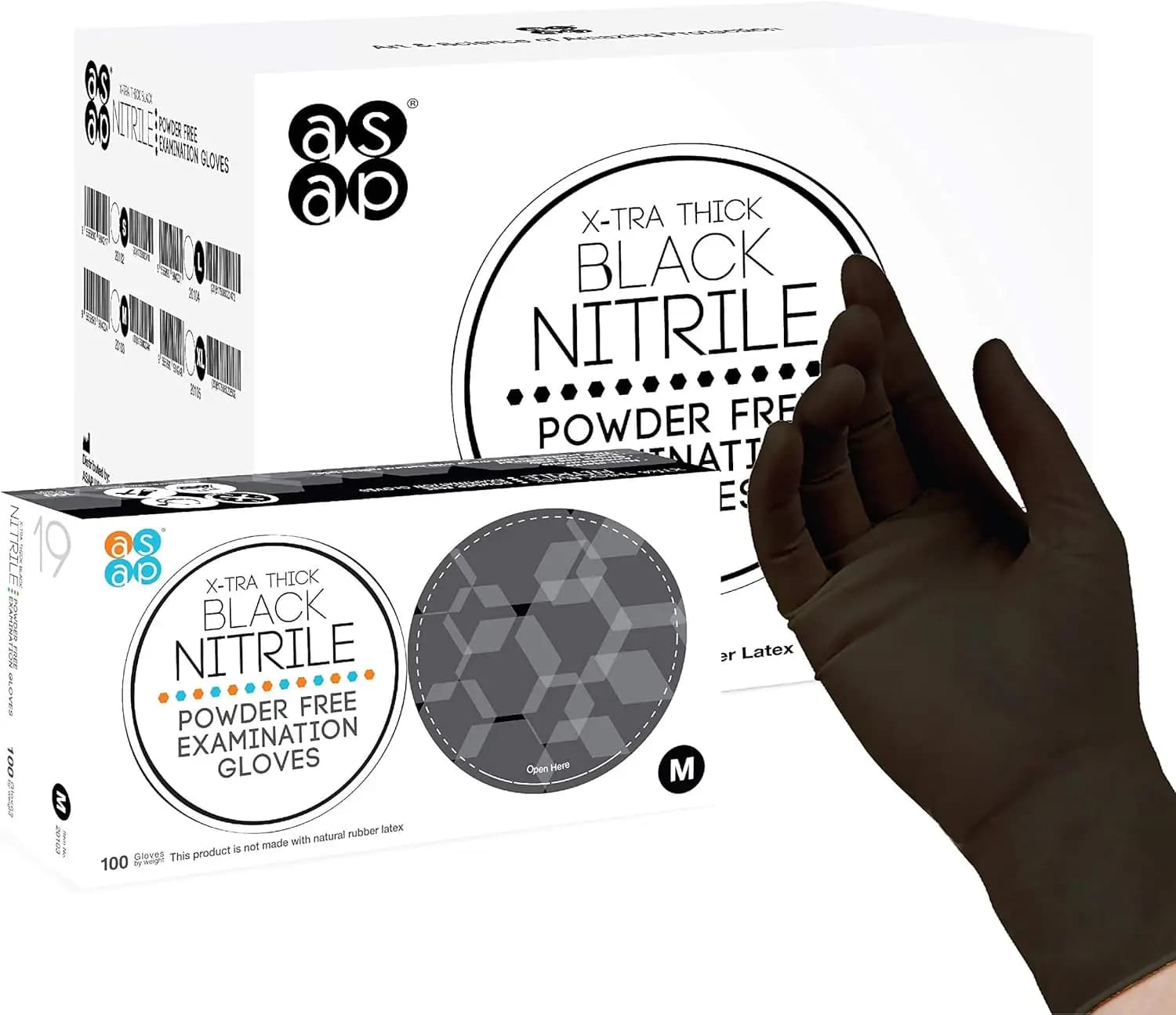 Guanti in Nitrile Nero Monouso Senza Lattice 4 Mil, Senza Polvere, Sicuri per Alimenti, Medici, Tatuaggi, Pulizie