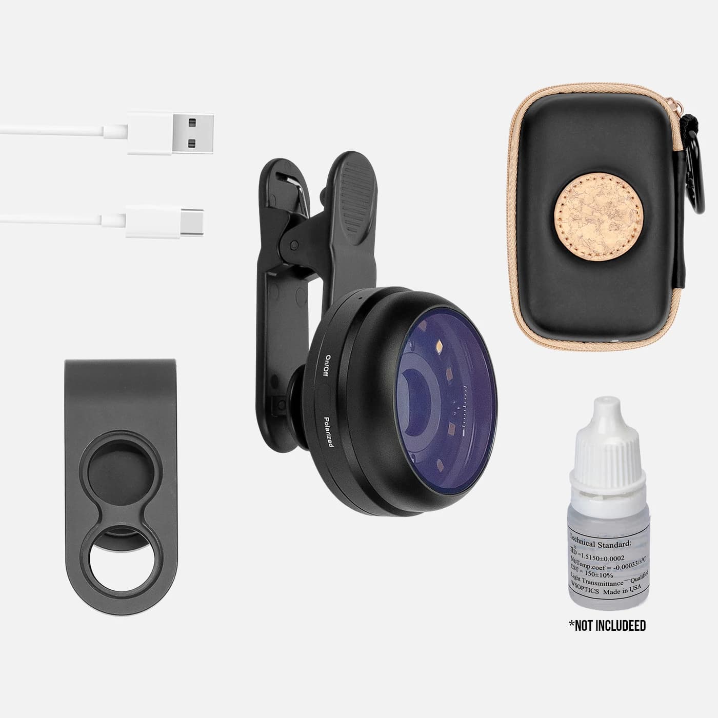 IBOOLO DE-400 Dispositivo di ausilio visivo Dermatoscopio polarizzato per smartphone (microscopio medico)