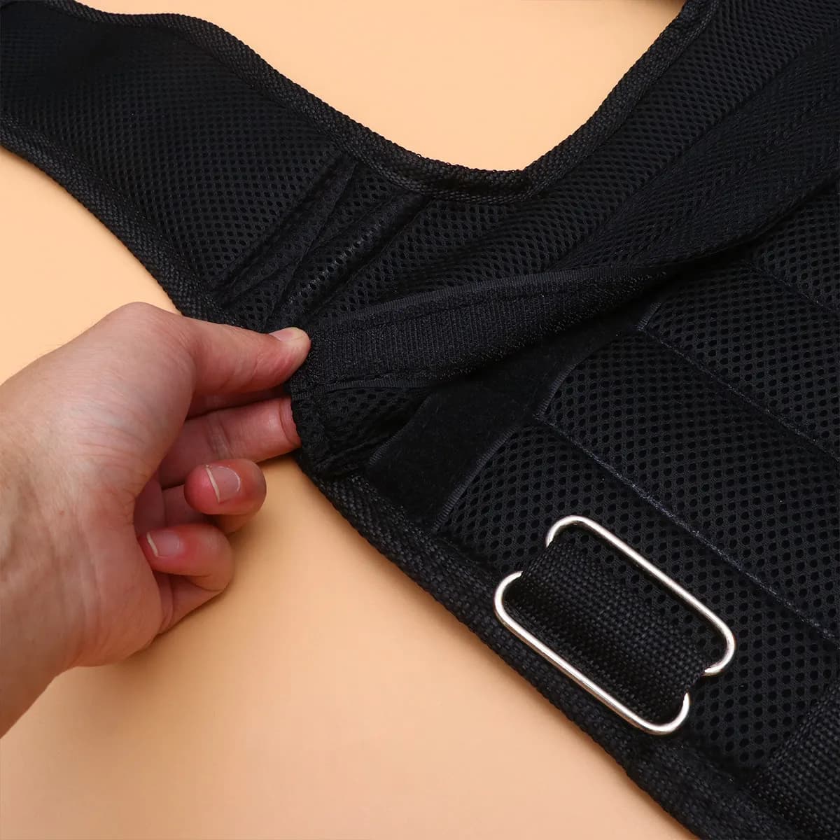 1Pcs Weighted Vest Empty Design Adjustable Steel Plate Holder Sports Workout Running Training Bodybuilding Strength Cross