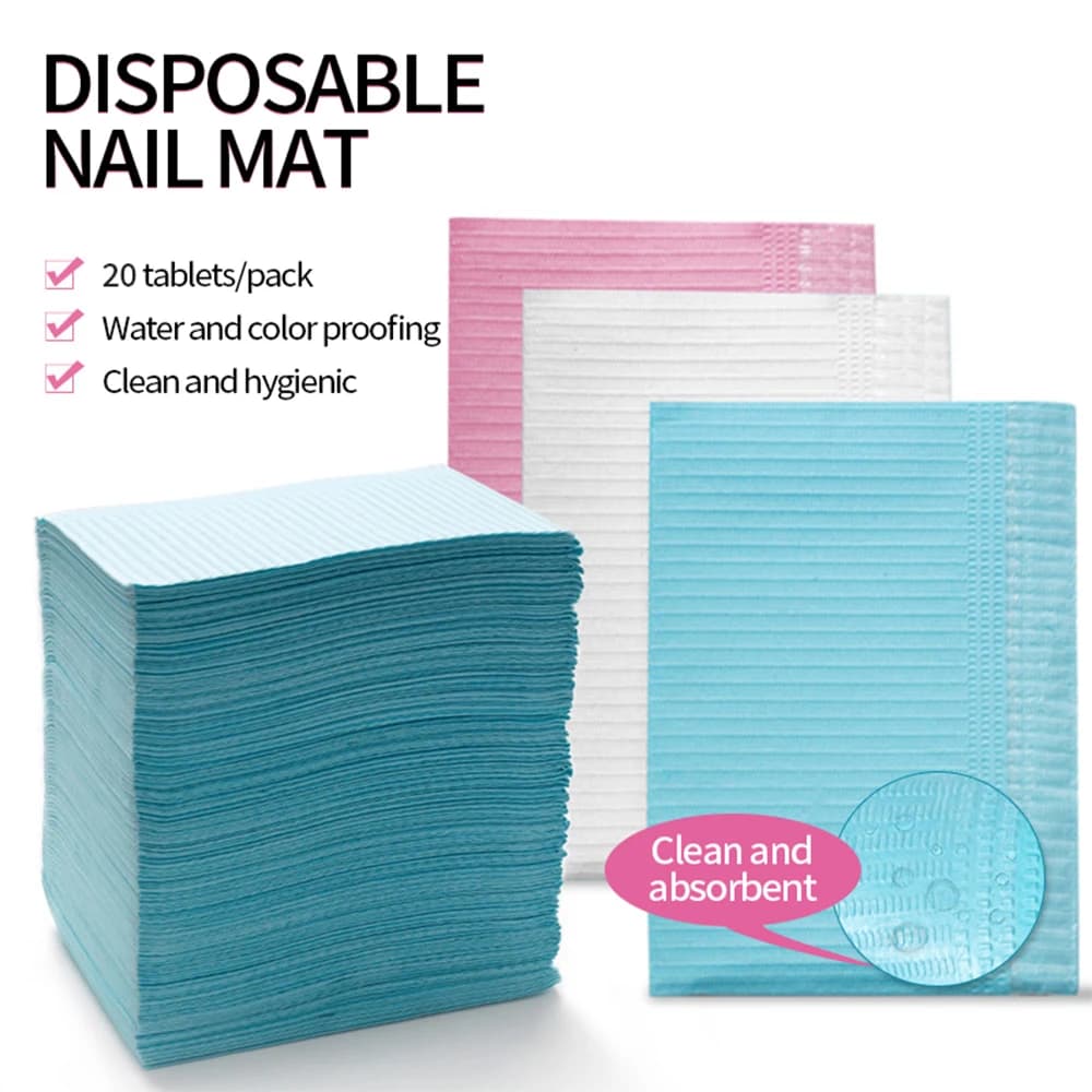 20 pezzi tappetino per nail art tamponi puliti usa e getta per unghie tovaglie impermeabili strumenti per manicure accessori tappetino per unghie tatuaggio