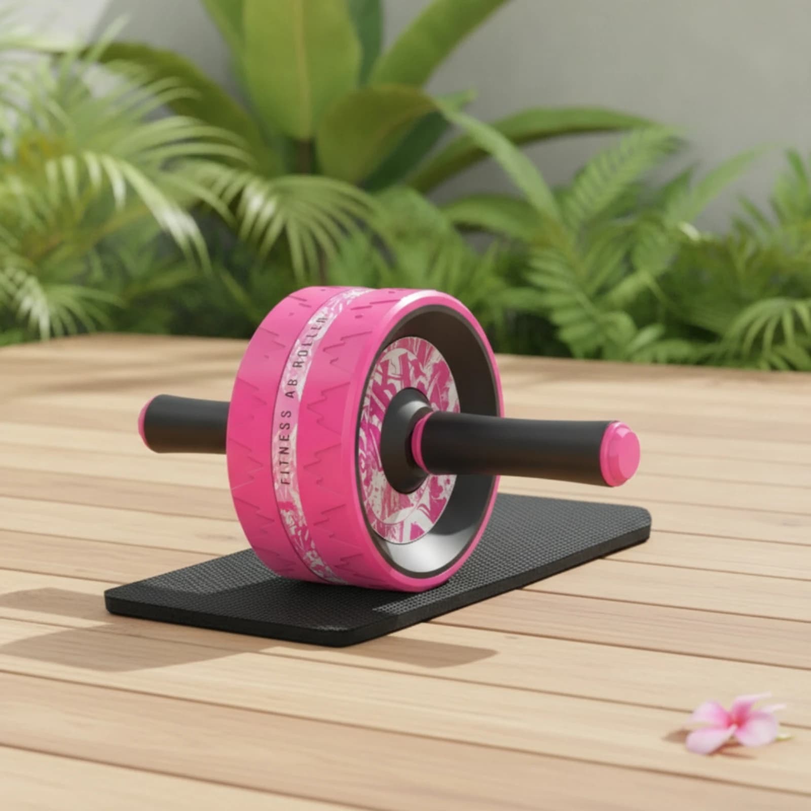 Ab Wheel Roller with Kneeling Mat Wide Ab Roller Wheel Handheld Portable for Fitness Enthusiasts, Home Gym, Floor Exercises