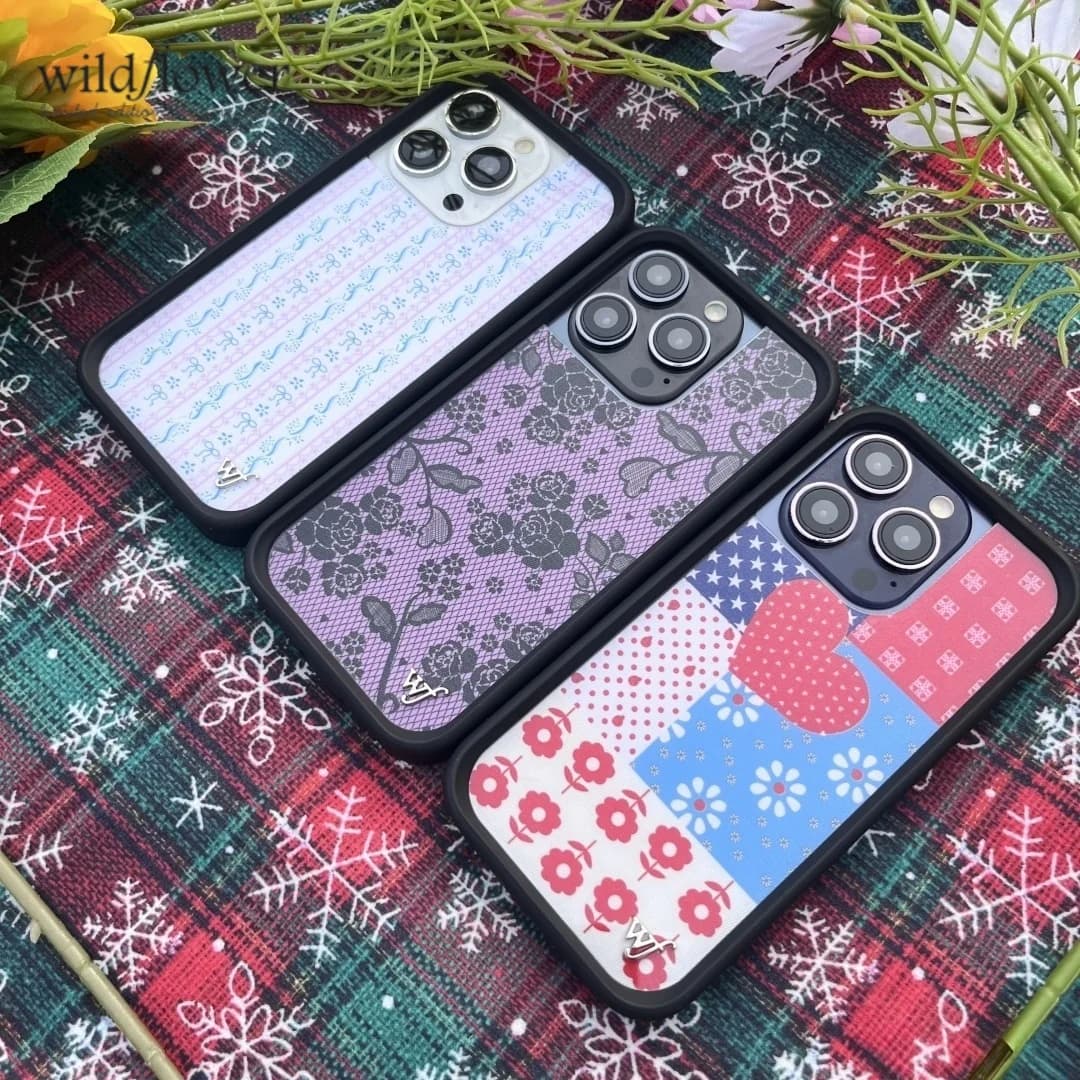 Wildflower Bow Lace Rose Lover Phone Case for iPhone 16 15 14 13 11 12 17 Pro Max Plus Air Pathch WF Garden shockproof Cover