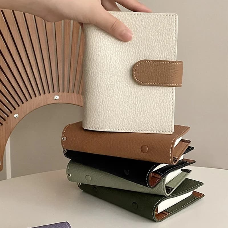 A7 Refillable Leather Notebook Vintage Soft Cover Travel Journal Pocket Planner Elegant Business Pocket Journal & Daily Planner