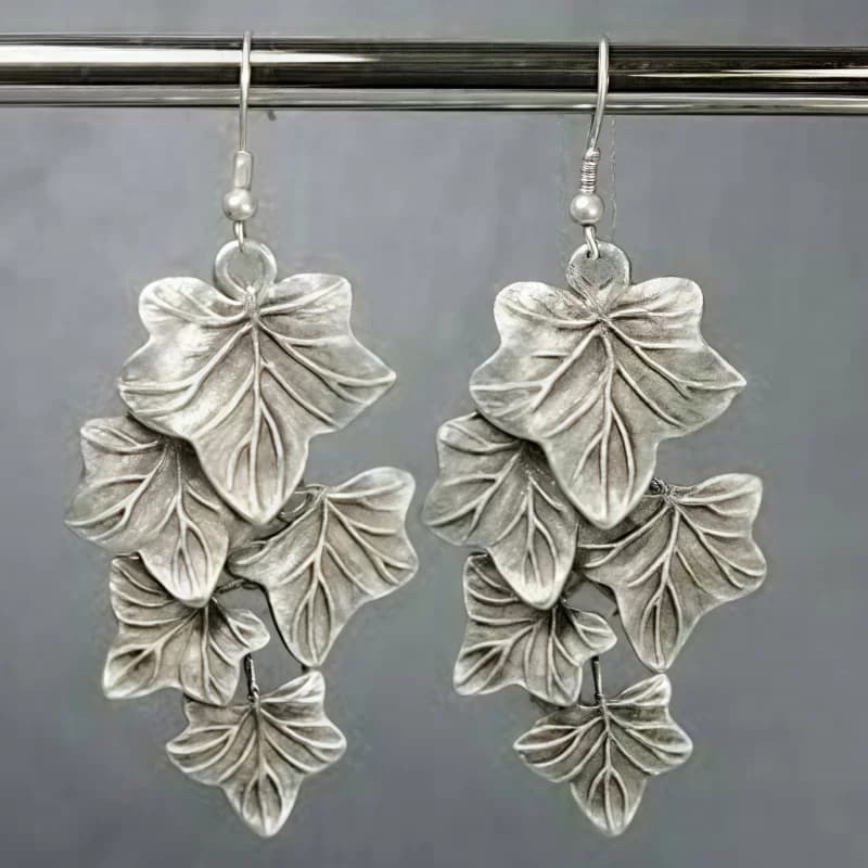 Vintage Women's Leaf Layered Petal Pendant Earrings Fashion Jewelry Dress Carnival Party Gift