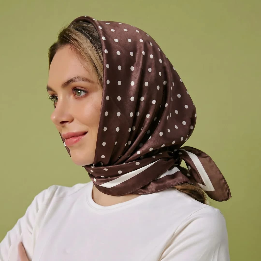 Dot Scarf Woman Satin Scarves Woman Hijab Bandana Handkerchief Headscarf Square Print Headband Turban Shawl Wrap Luxury Female