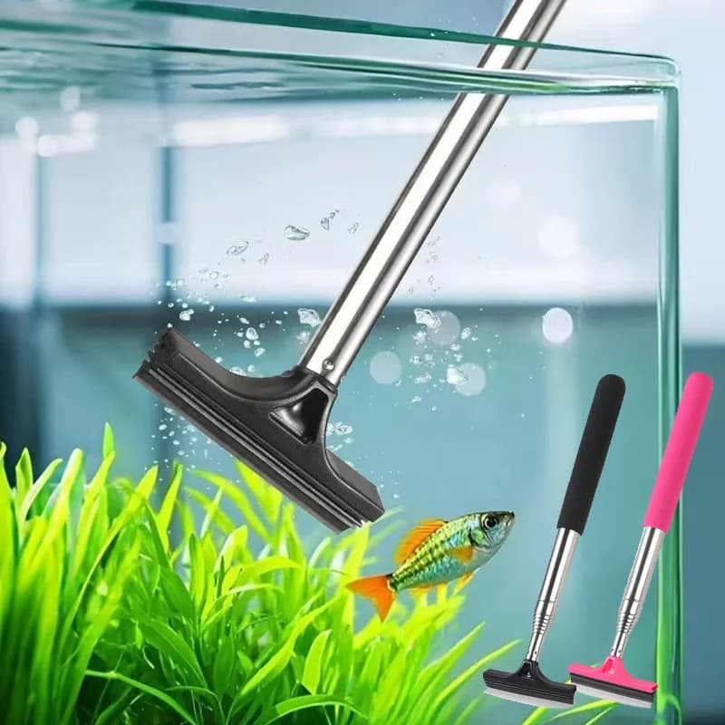 Strumenti per la Pulizia dell'Acquario: Raschietto Telescopico a Doppio Uso per la Rimozione di Alghe e Sabbia, Accessori per la Pulizia Domestica di Acquari e Vasche per Pesci