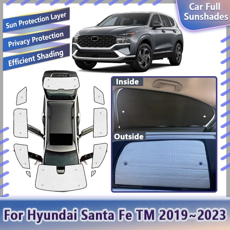 Auto Parasole Per Hyundai Santa Fe TM 2019 ~ 2023 2020 2021 2022 Parabrezza Anti-Uv Protezione Solare Finestre Visiere Accessori Auto
