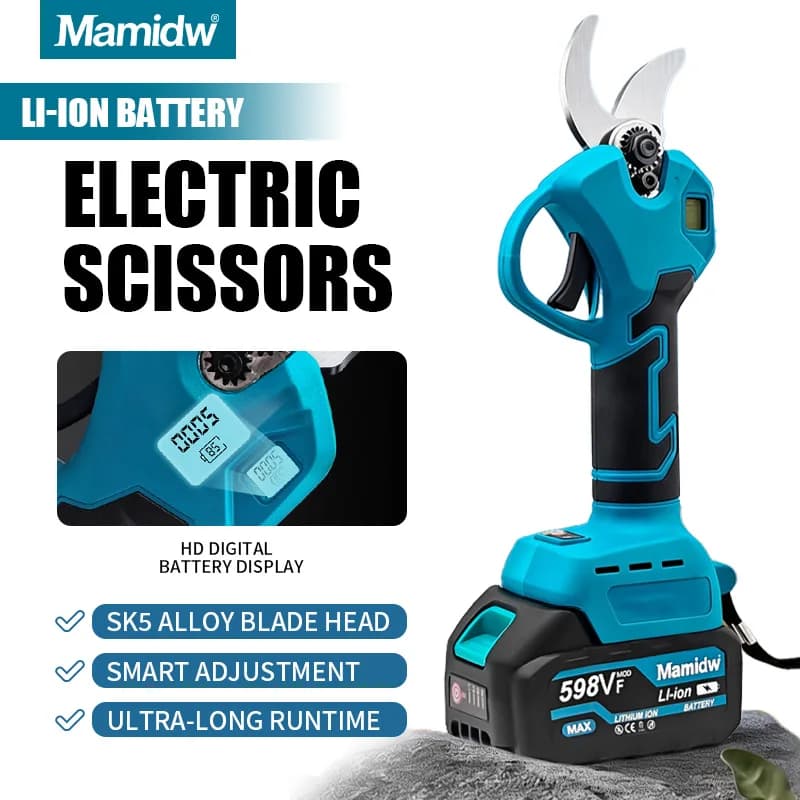 Efficient Cordless Electric Pruning Scissors,Electric Shears for Fruit Trees,Nursery & Shrub Trimming,For Makita 18V Battery PIN